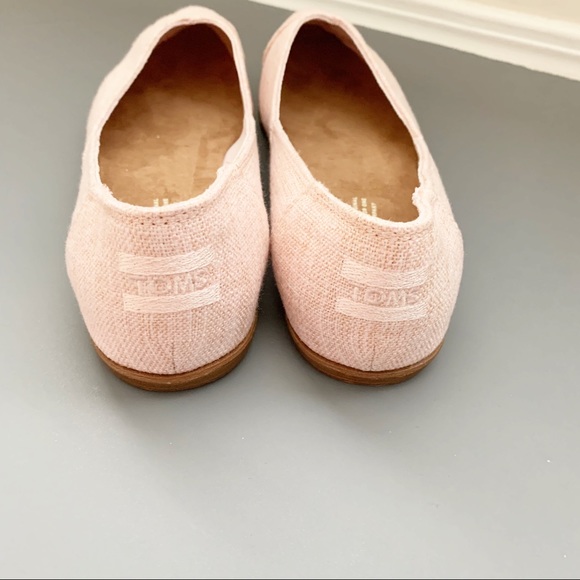 NWOB TOMS Jutti Pink Slubby Flats - Picture 7 of 9